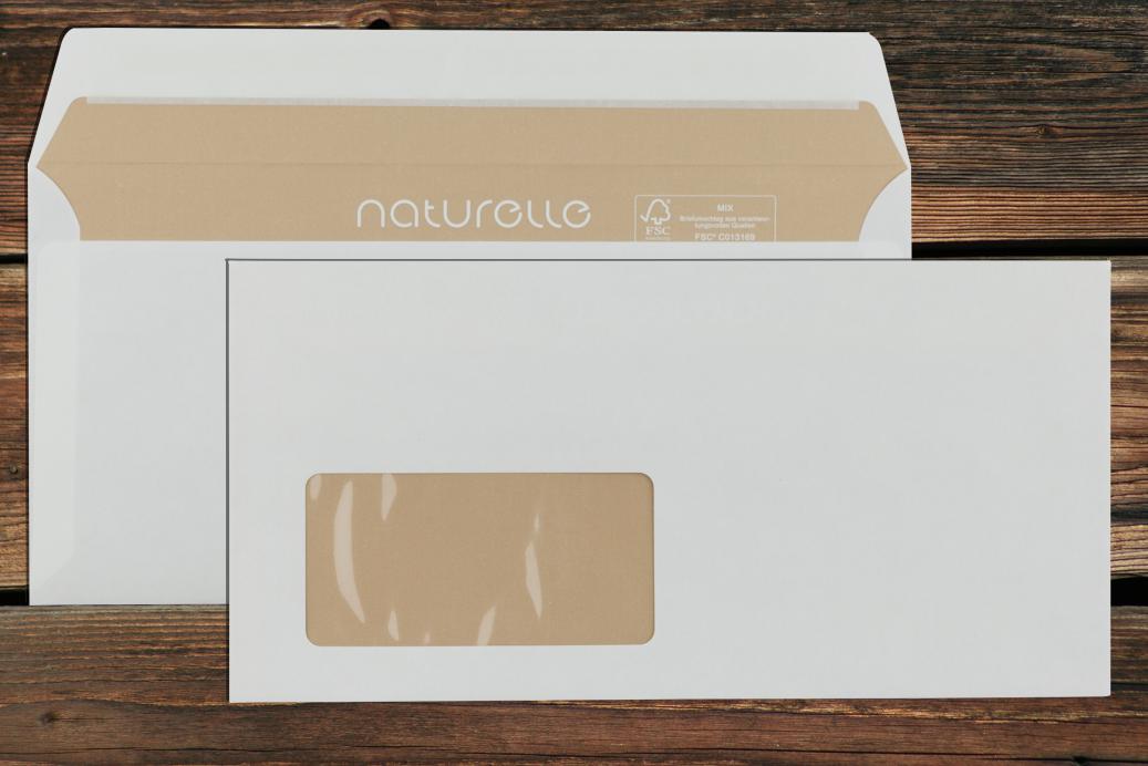 Briefhüllen mit Fenster C6/5 114x229 mm Haftklebend Cremeweiß 90 g/qm